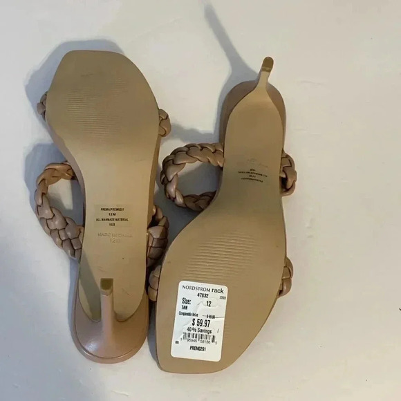 Steve Madden Tan Prema Braided Kitten Heel Sandal Size 12M - Picture 7 of 8